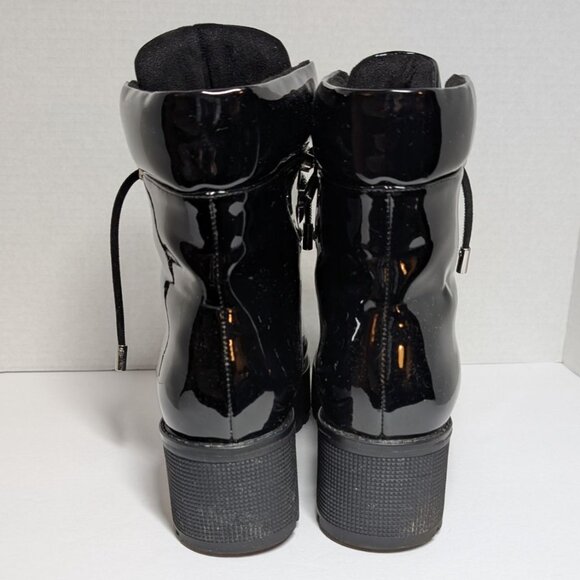 Azalea Wang Y2K Platform Boots Patent Leather Combat Sparkle Womens Size 10 - Picture 5 of 9
